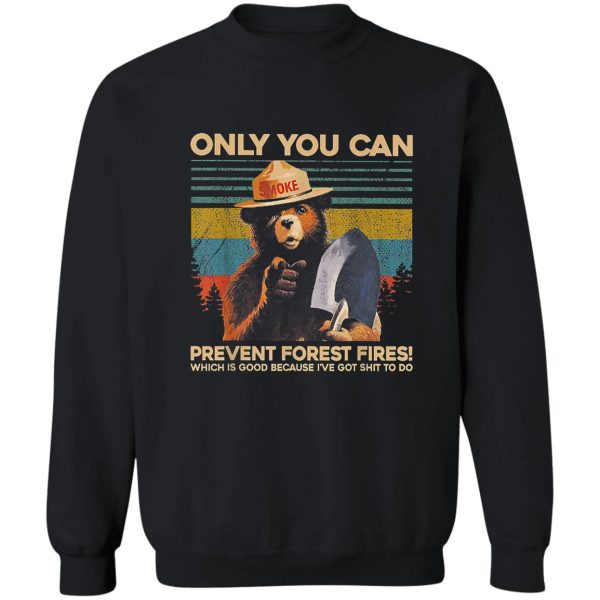 only you can prevent forest fires sweatshirt