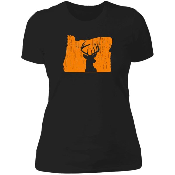 oregon deer hunting lady t-shirt