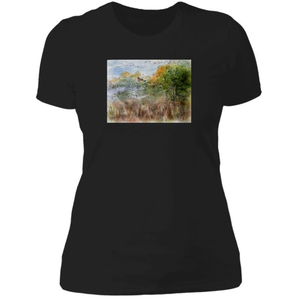 owl on the hunt lady t-shirt