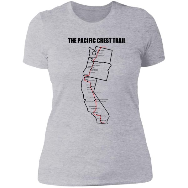 pacific crest trail map lady t-shirt