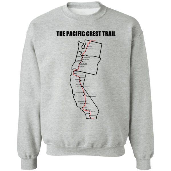 pacific crest trail map sweatshirt