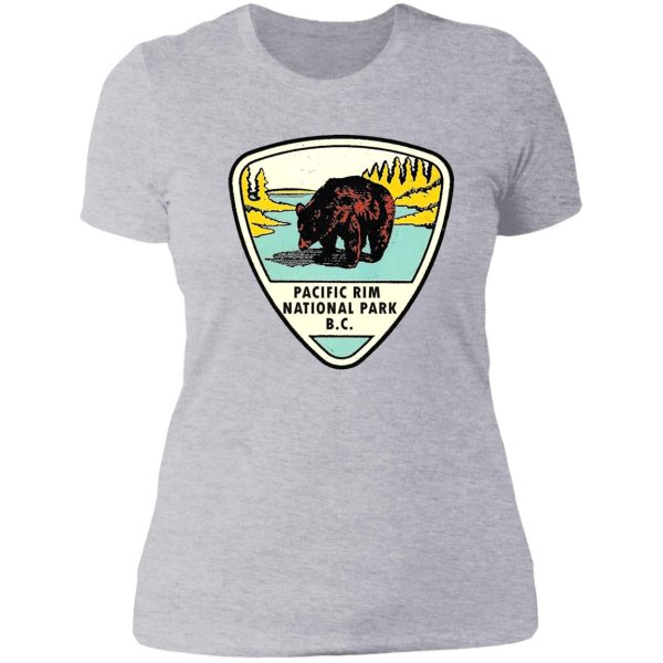 pacific rim national park bc canada vintage travel decal lady t-shirt