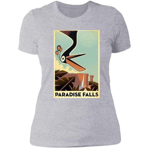 paradise falls poster lady t-shirt