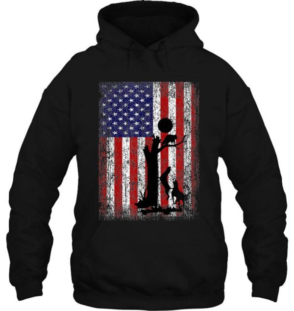 patriotic coon hunting american flag hoodie