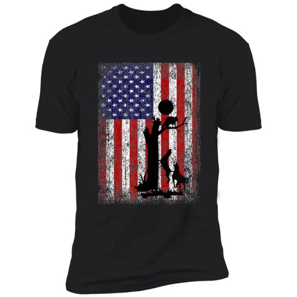 patriotic coon hunting american flag shirt