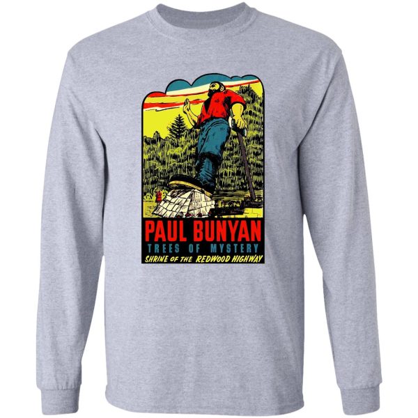 paul bunyan redwood highway california vintage travel long sleeve