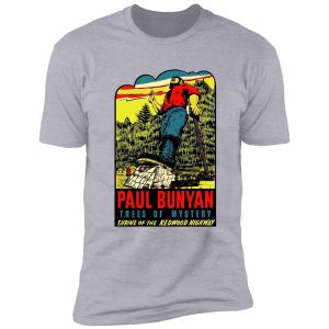 paul bunyan redwood highway california vintage travel shirt