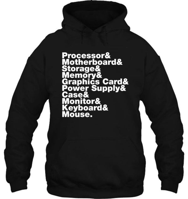 pc building and hoodie