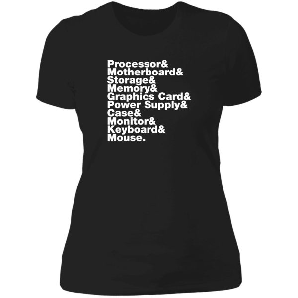 pc building and lady t-shirt