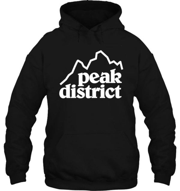 peak district white retro thick lines logo hoodie