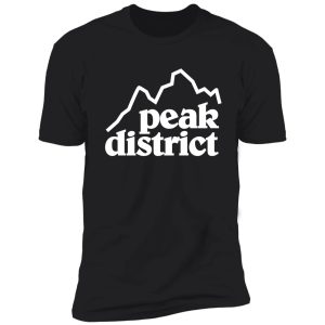 peak district white retro thick lines logo shirt