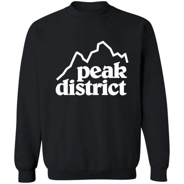 peak district white retro thick lines logo sweatshirt