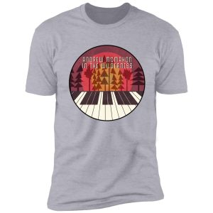 piano sunset (maroon w/ font) shirt
