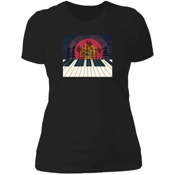 piano sunset (navy) lady t-shirt