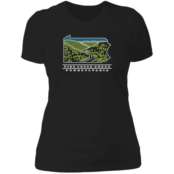 pine creek gorge pennsylvania usa lady t-shirt