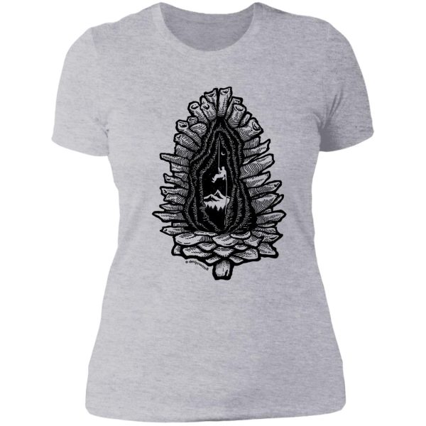 pinecone cave rappelling rock climbing bouldering lady t-shirt