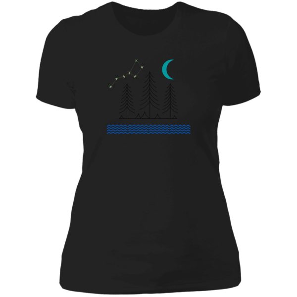 pines against the night sky lady t-shirt