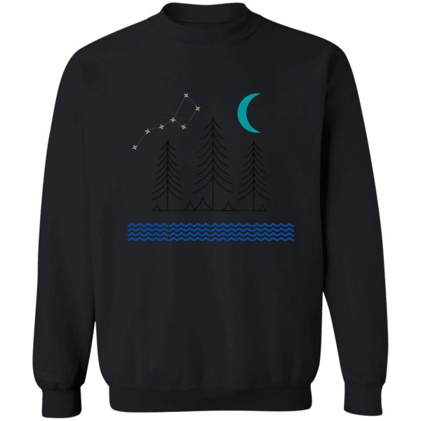 pines against the night sky sweatshirt