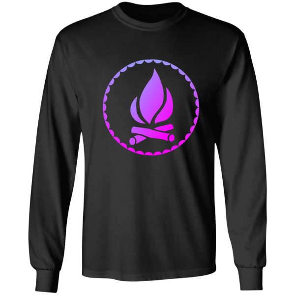 pink purple gradient campfire scallop circle badge long sleeve