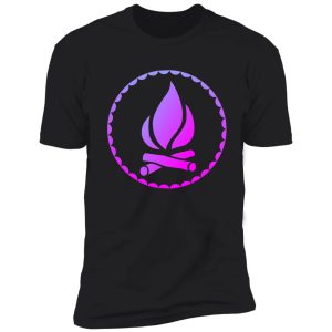 pink purple gradient campfire scallop circle badge shirt