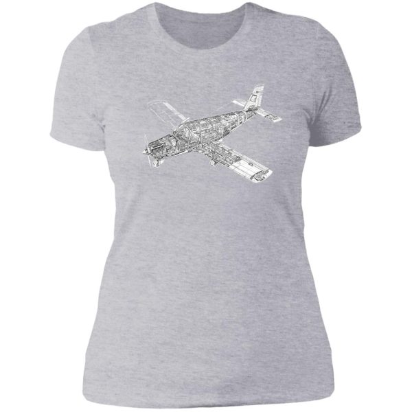 piper cherokee flying bluprint lady t-shirt