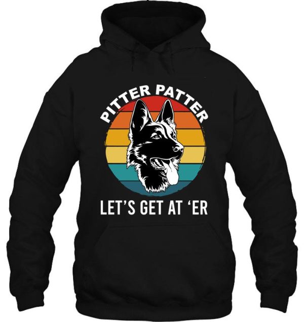 pitter patter - lets get at er funny dog retro vintage lets get at er letterkenny enamel camper hoodie