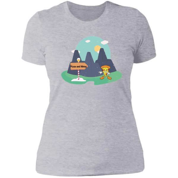 pizza and hiking lady t-shirt