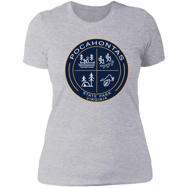 pocahontas state park heraldic logo lady t-shirt