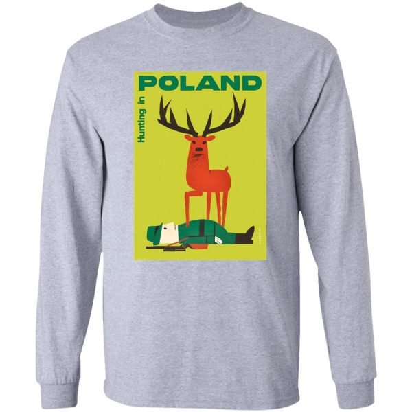 polish vintage anti hunting in poland travel poster long sleeve