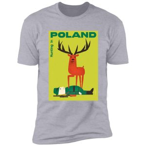 polish vintage anti hunting in poland travel poster shirt