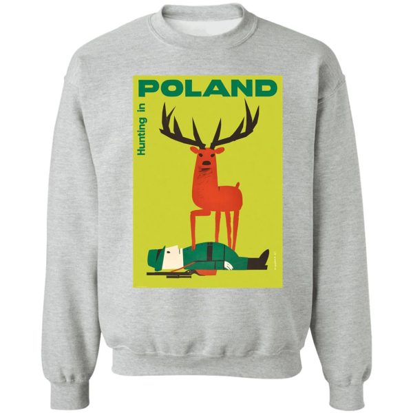 polish vintage anti hunting in poland travel poster sweatshirt