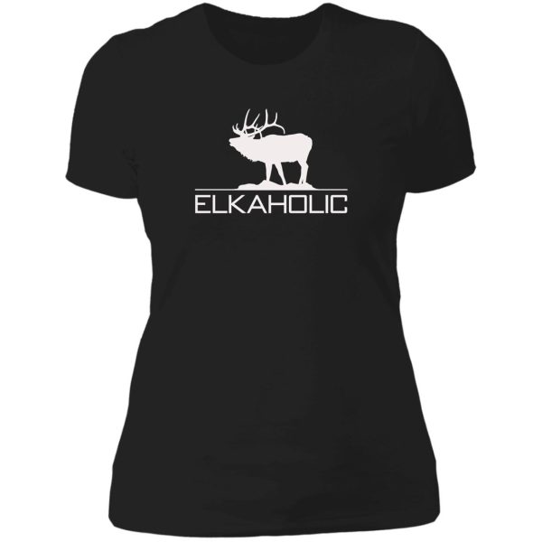 popular elkaholic funny elk hunting rv366 trending lady t-shirt