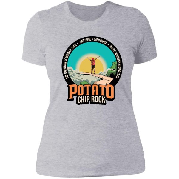 potato chip rock san diego mountain of moonlit rock hiking t-shirt lady t-shirt