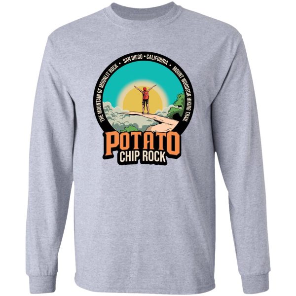 potato chip rock san diego mountain of moonlit rock hiking t-shirt long sleeve
