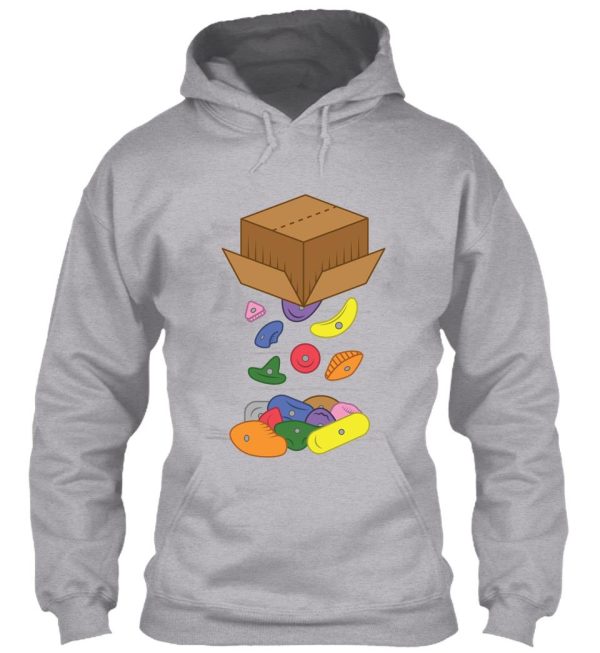 pouring out rock climbing holds colored hoodie