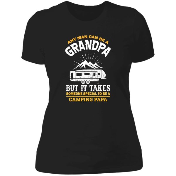 proud camping papa grandfather camp lover lady t-shirt