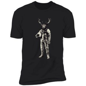 psychedelic deer astronaut (vintage effect) shirt