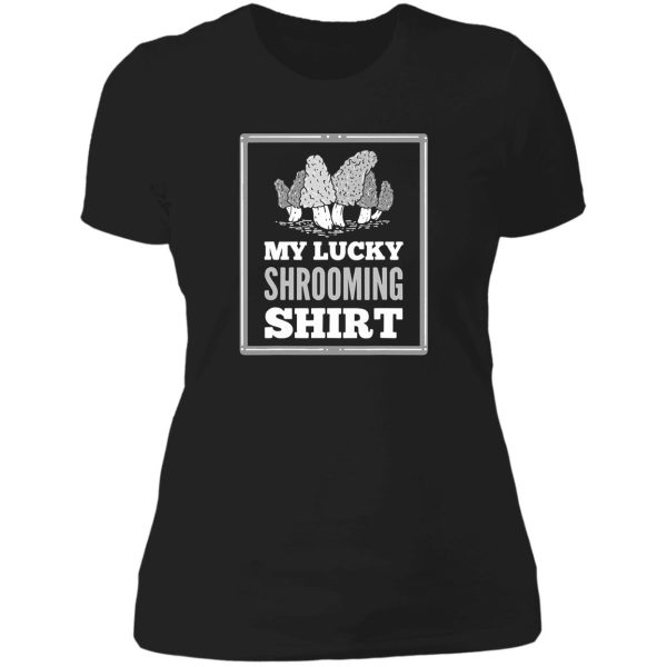 psychedelic magical mushroom hunter lady t-shirt