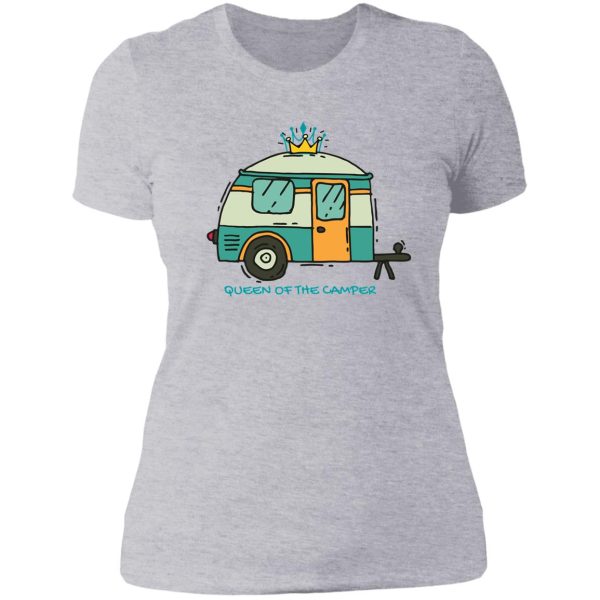 queen of the camper cute graphics lady t-shirt