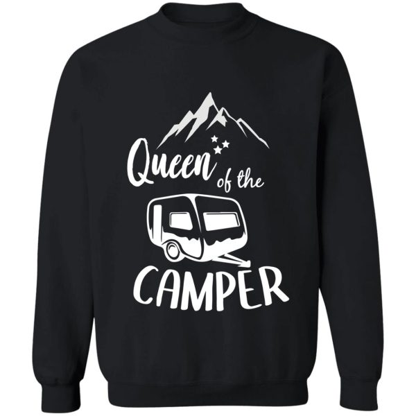 queen of the camper funny camping for camper sweatshirt