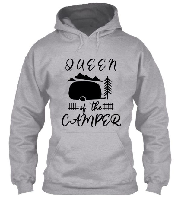 queen of the camper hand drawn funny happy camper camping rv graphic top short sleeve letter print camping hoodie