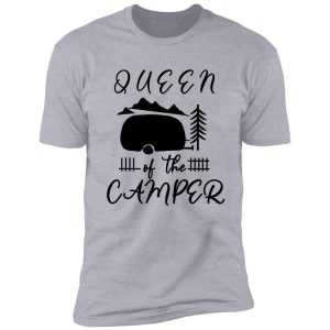 queen of the camper, hand drawn funny happy camper camping rv graphic top short sleeve letter print camping shirt