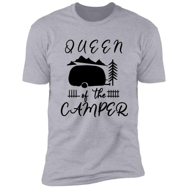 queen of the camper, hand drawn funny happy camper camping rv graphic top short sleeve letter print camping shirt