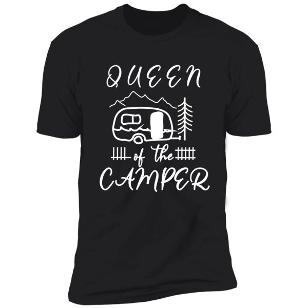 queen of the camper, hand drawn funny happy camper camping rv graphic top short sleeve letter print camping shirt