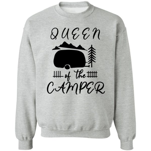 queen of the camper hand drawn funny happy camper camping rv graphic top short sleeve letter print camping sweatshirt