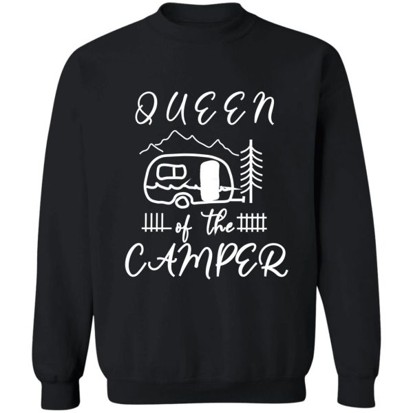 queen of the camper hand drawn funny happy camper camping rv graphic top short sleeve letter print camping sweatshirt