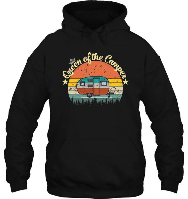 queen of the camper - vintage funny rv camper hoodie