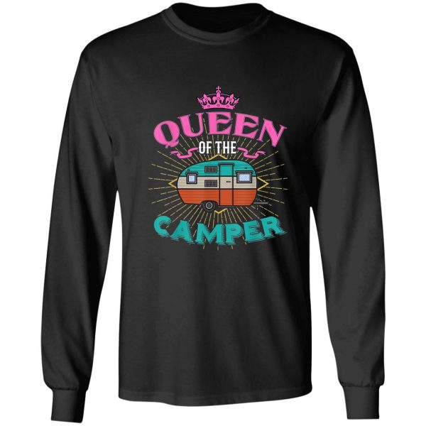 queen of the camper women and girls camping long sleeve