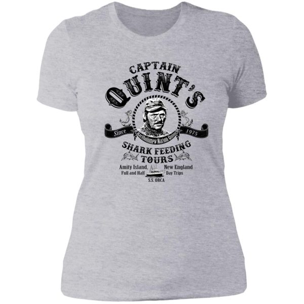 quints shark feeding tours lady t-shirt