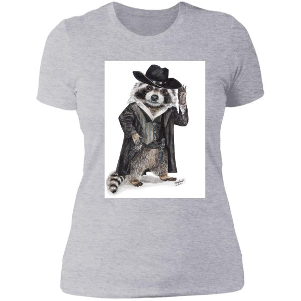 raccoon bandit lady t-shirt